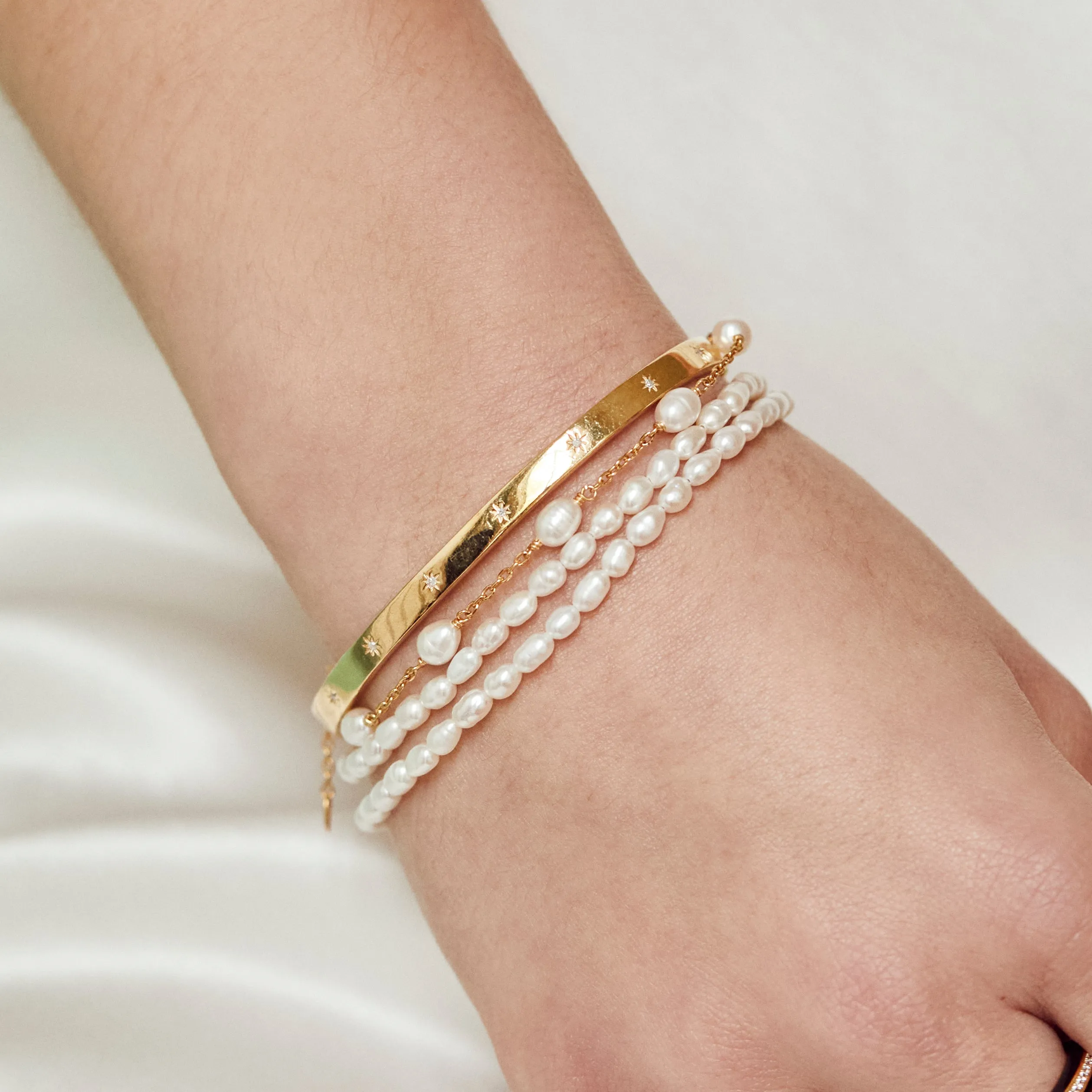 Organic Pearl Infinity Bracelet