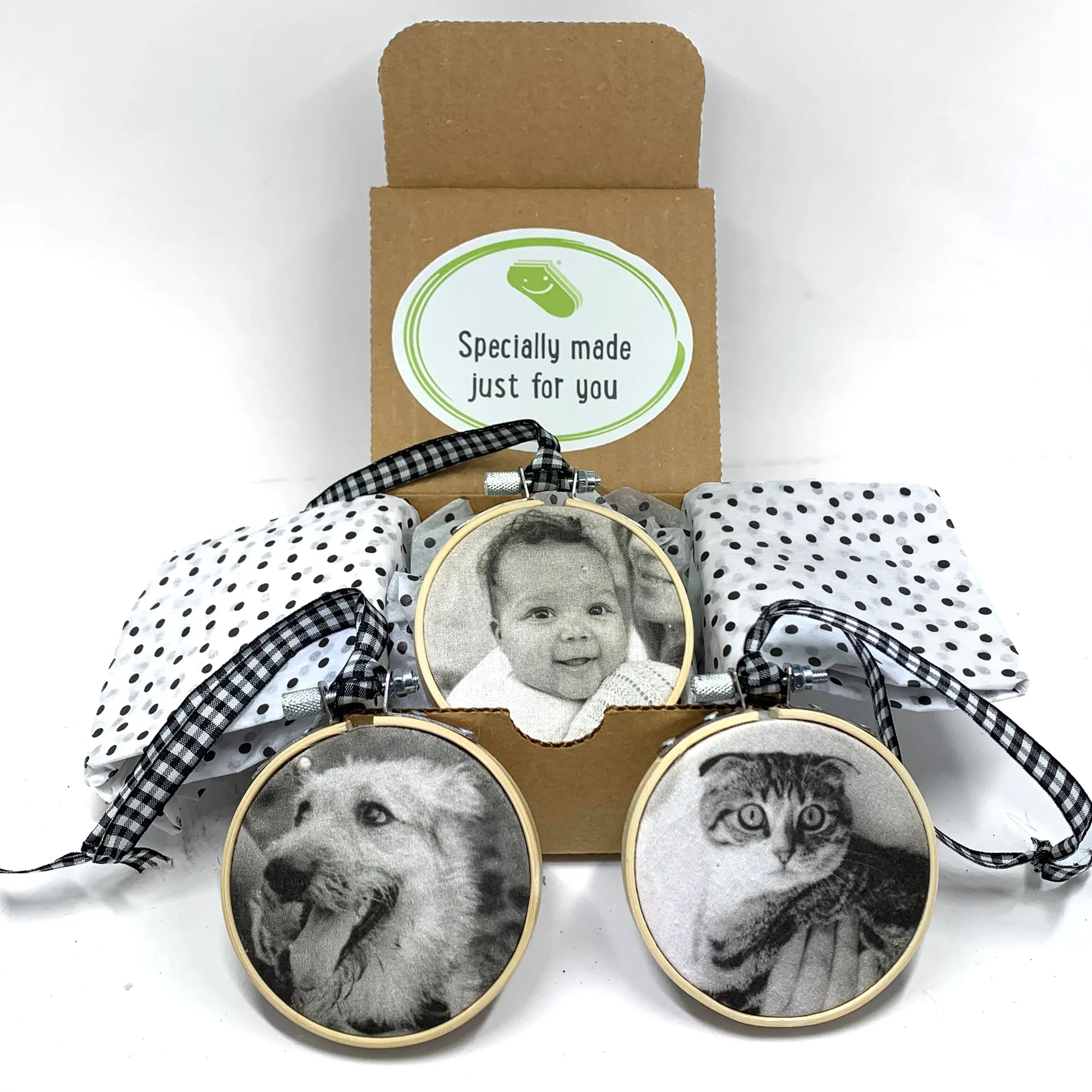 Personalized Photo Ornament with Your Photo in a Gift Box