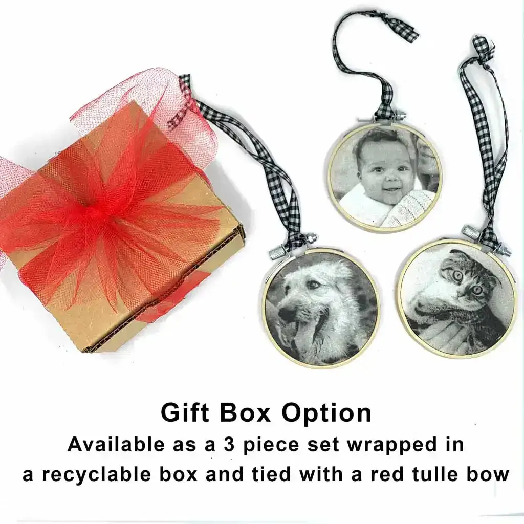 Personalized Photo Ornament with Your Photo in a Gift Box