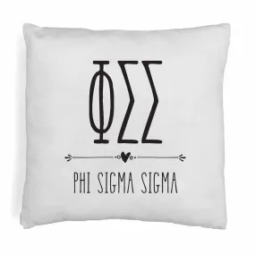 Phi Sigma Sigma Greek Boho Sorority Throw Pillow Cover for Dorm or Apartment