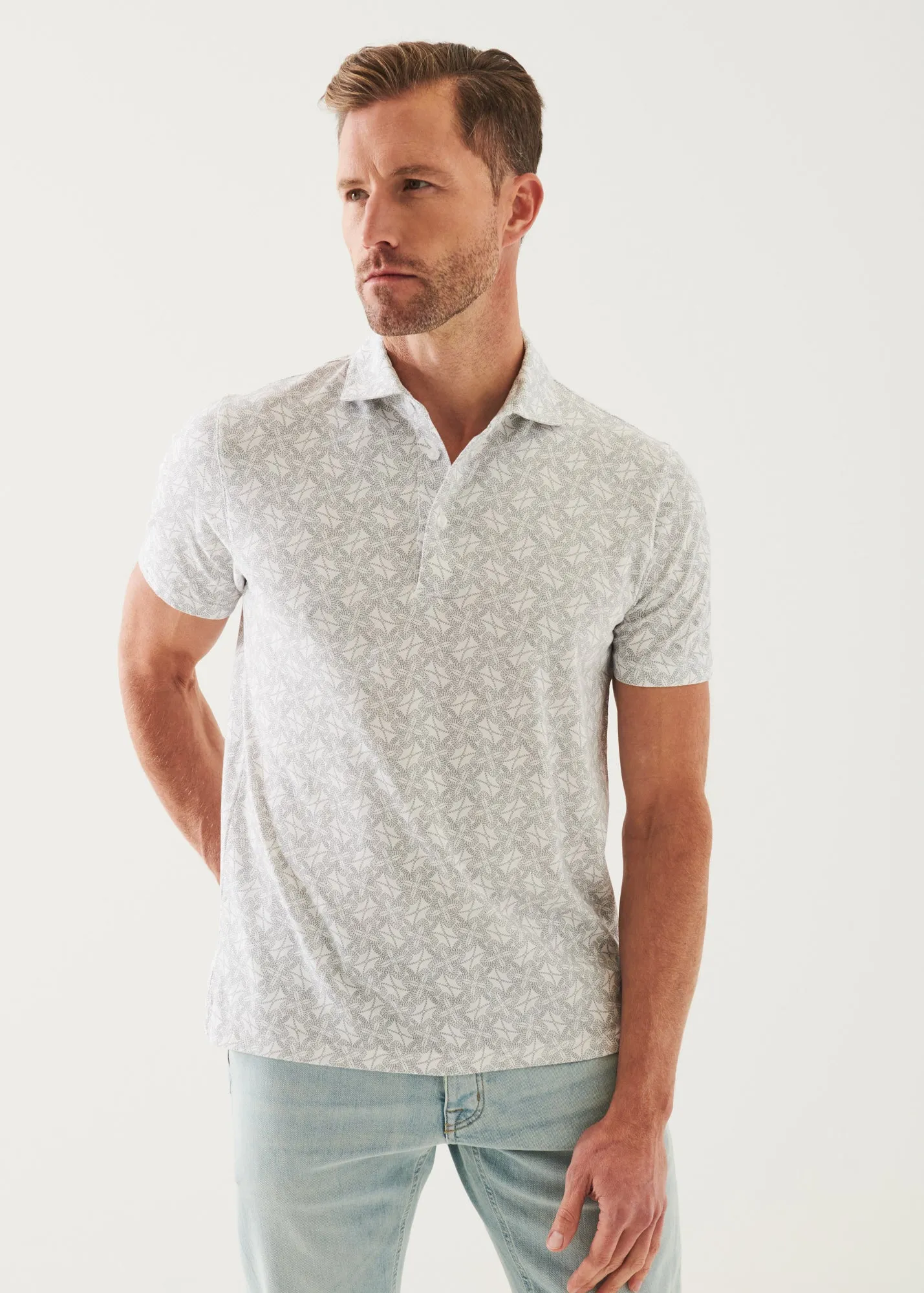 PIMA COTTON STRETCH PRINTED POLO