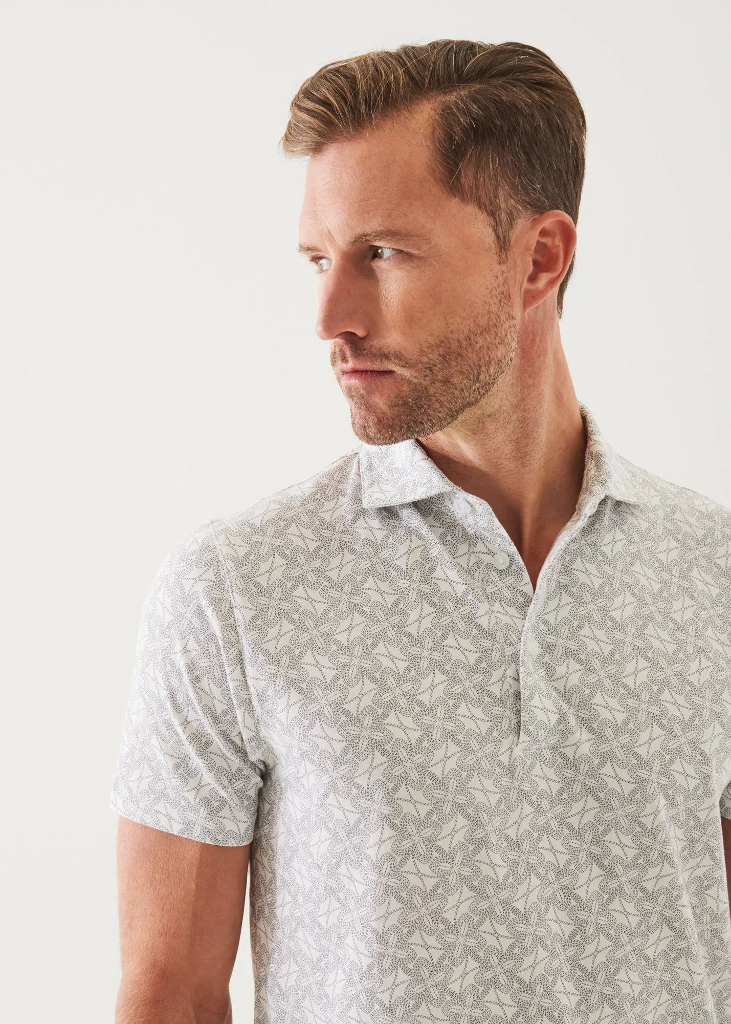 PIMA COTTON STRETCH PRINTED POLO