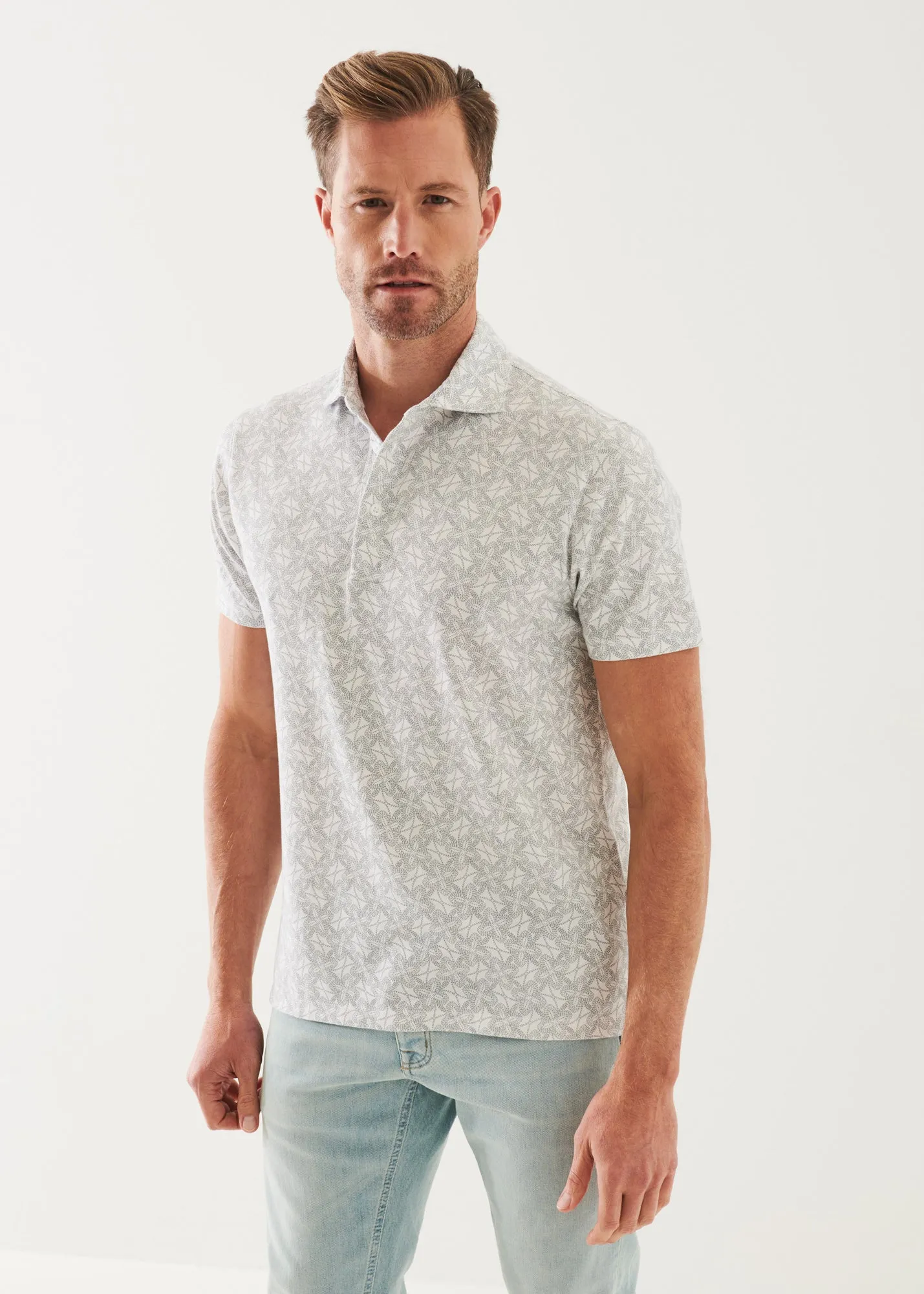 PIMA COTTON STRETCH PRINTED POLO