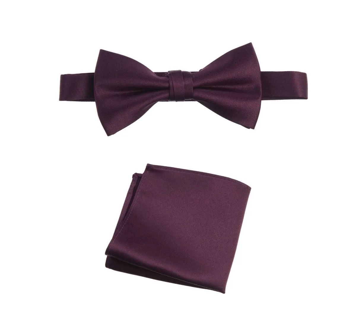 Pre-tied Bow Tie and Pocket Square Handkerchief Sets