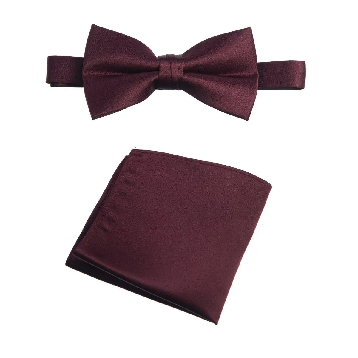 Pre-tied Bow Tie and Pocket Square Handkerchief Sets