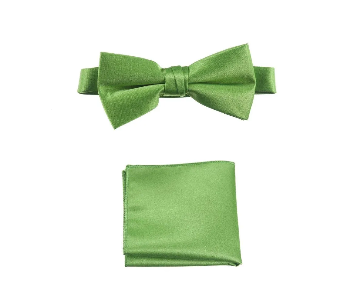 Pre-tied Bow Tie and Pocket Square Handkerchief Sets