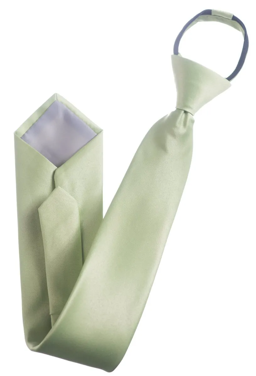 Pre-Tied Zipper Necktie for Men and Kids - 100% Deluxe Microfiber Polyester