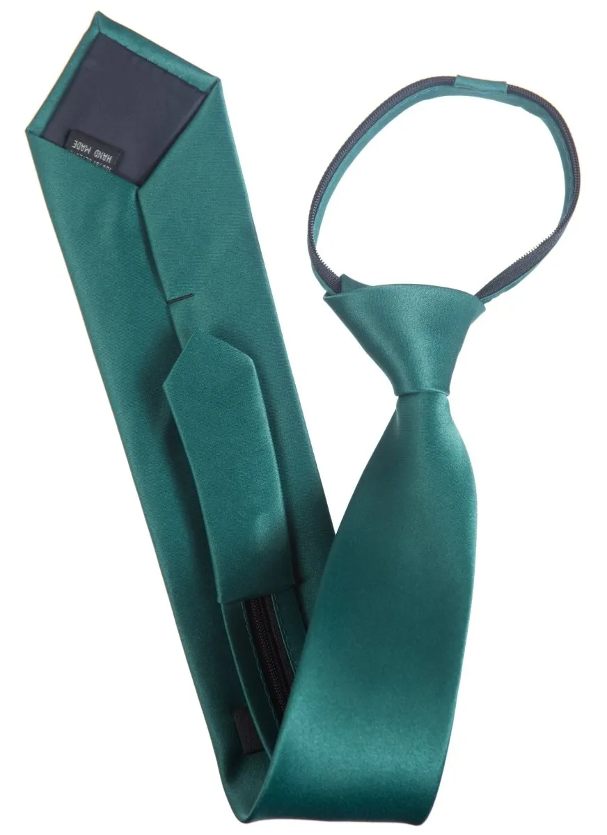 Pre-Tied Zipper Necktie for Men and Kids - 100% Deluxe Microfiber Polyester