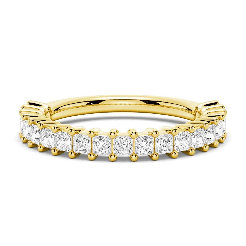 Princess Cut Moissanite Half Eternity Band