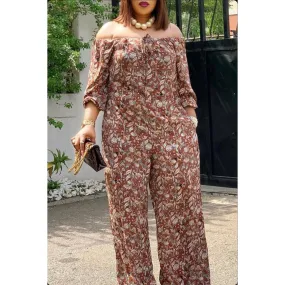 Printed Off Shoulder Jumpsuit