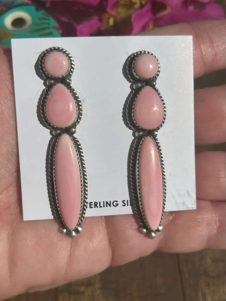 "Cotton Candy" 3 Stone Earrings