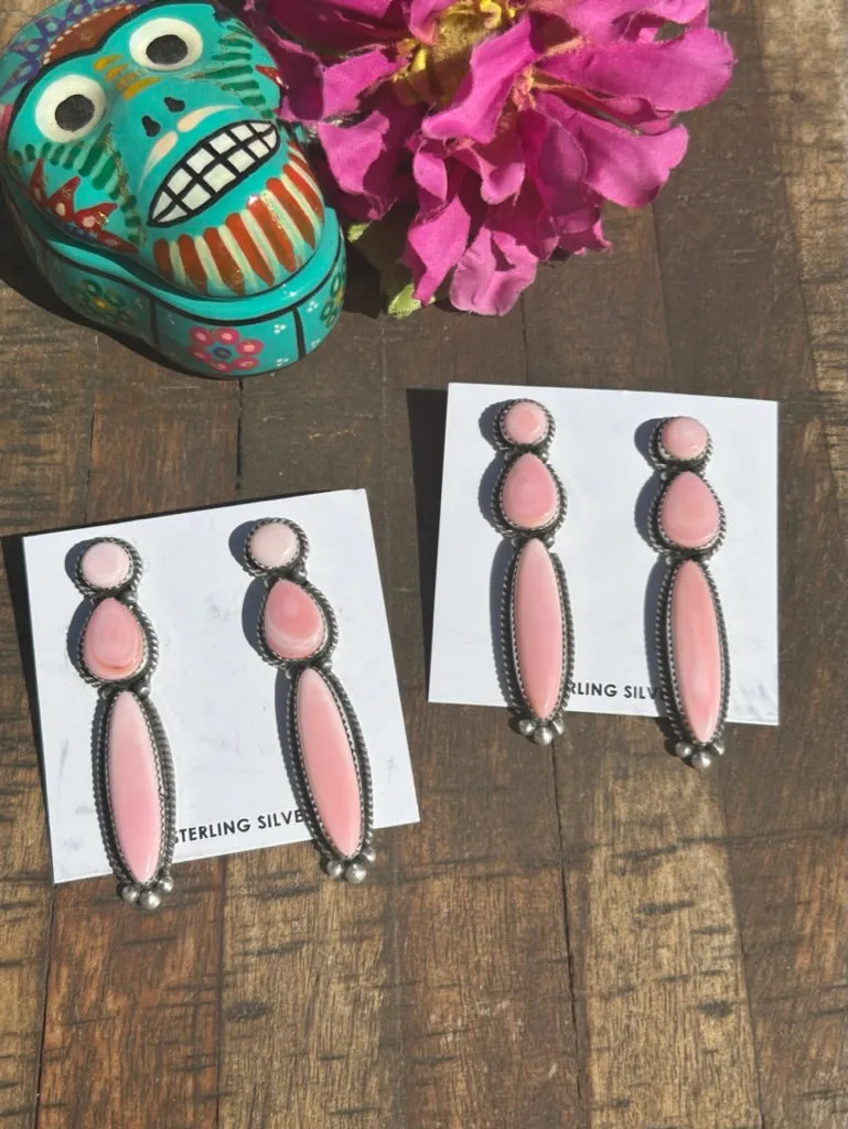 "Cotton Candy" 3 Stone Earrings