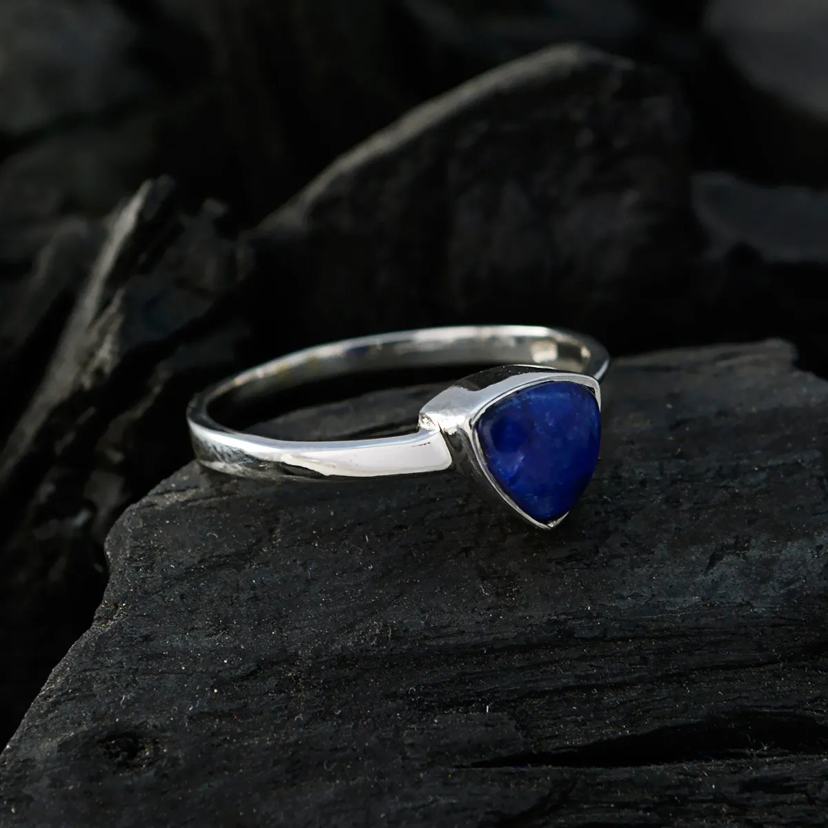 Radiant Stone Lapis Lazuli 925 Silver Ring Sterling Silver Jewelry