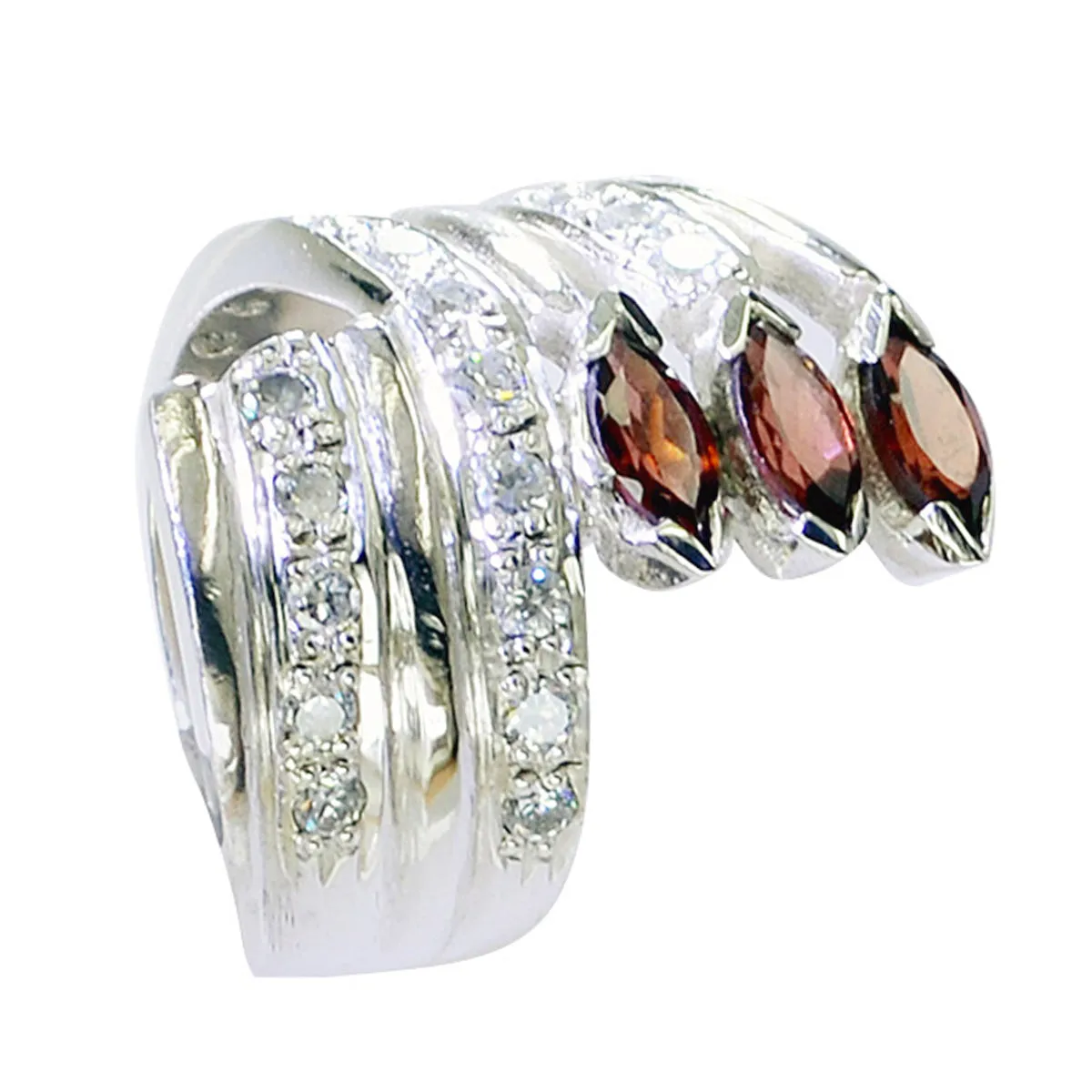 Riyo Drop-Dead Gem Garnet 925 Sterling Silver Rings Gift For Her