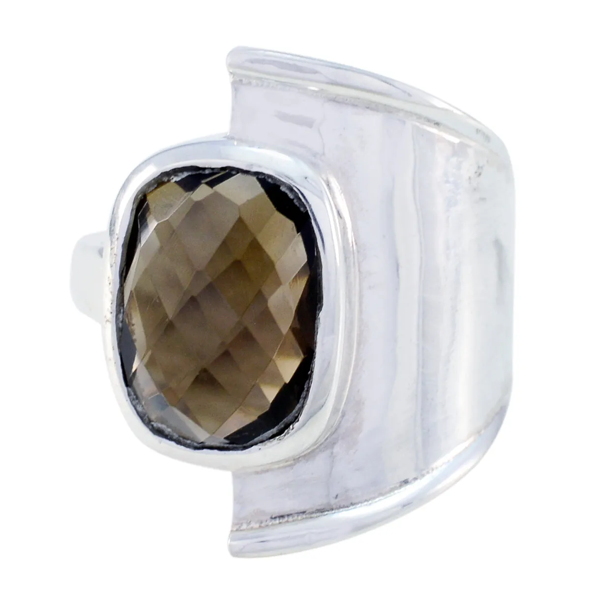 Riyo Fine Stone Smoky Quartz Silver Ring Jewelry Storage Mirror