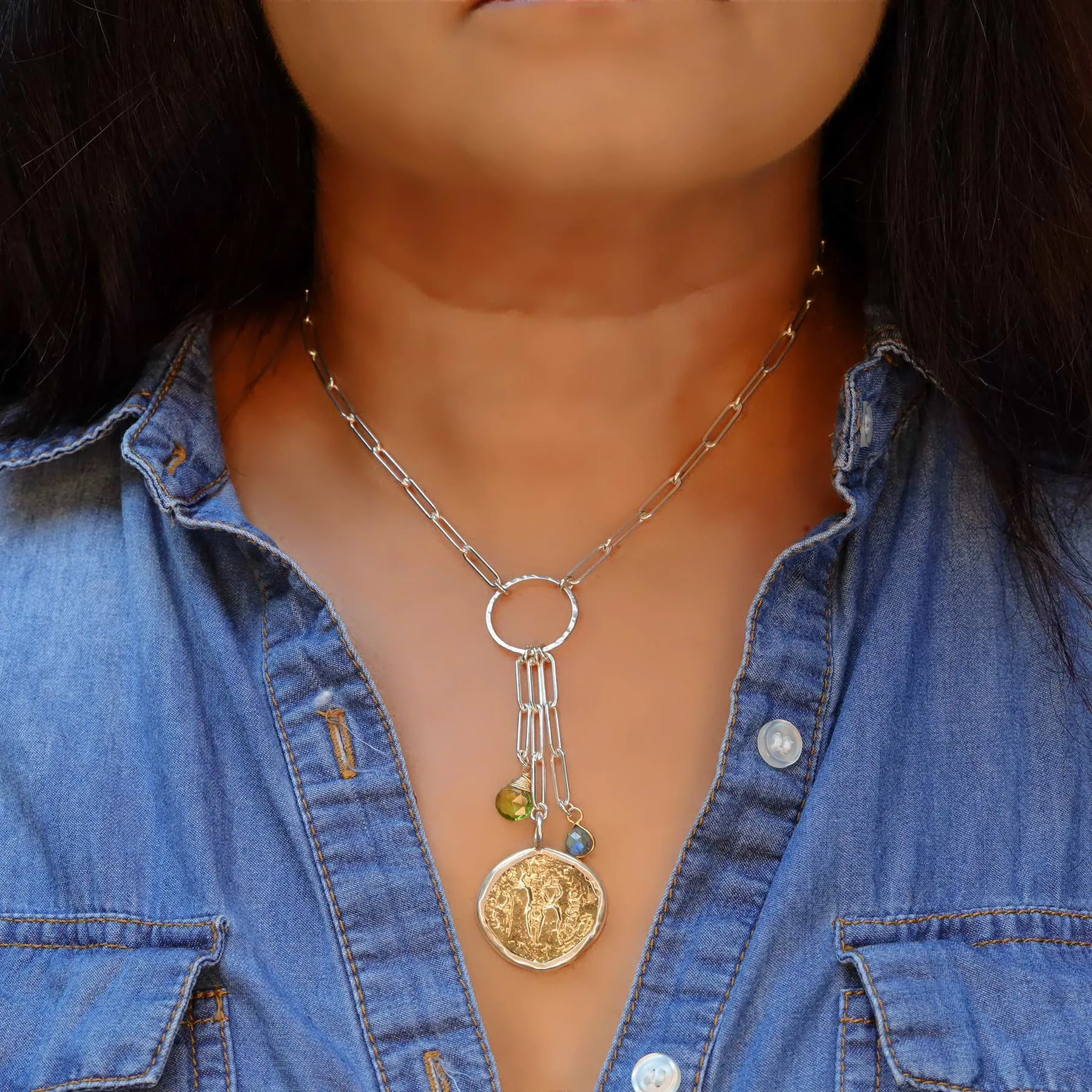 Roma - Sterling Silver Ancient Coin Pendant Necklace