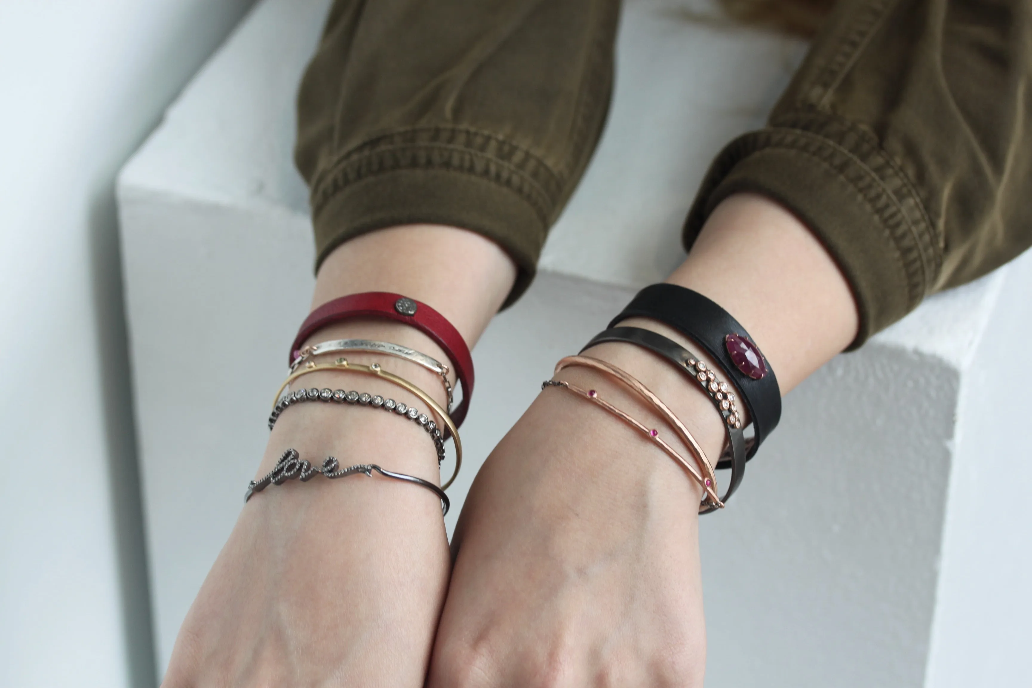 Ruby Leather Bracelet