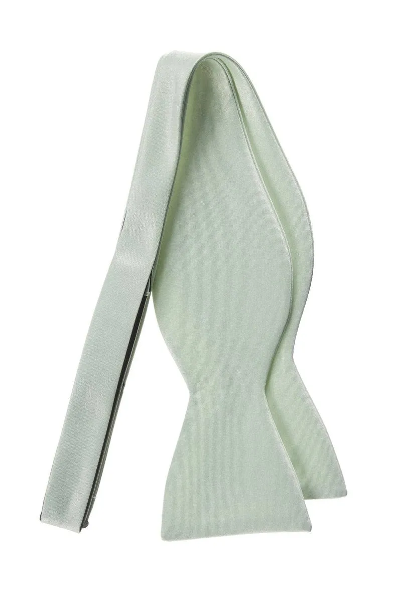 Satin Self Tie Bow Tie with Adjustable Neck Strap for Wedding Prom