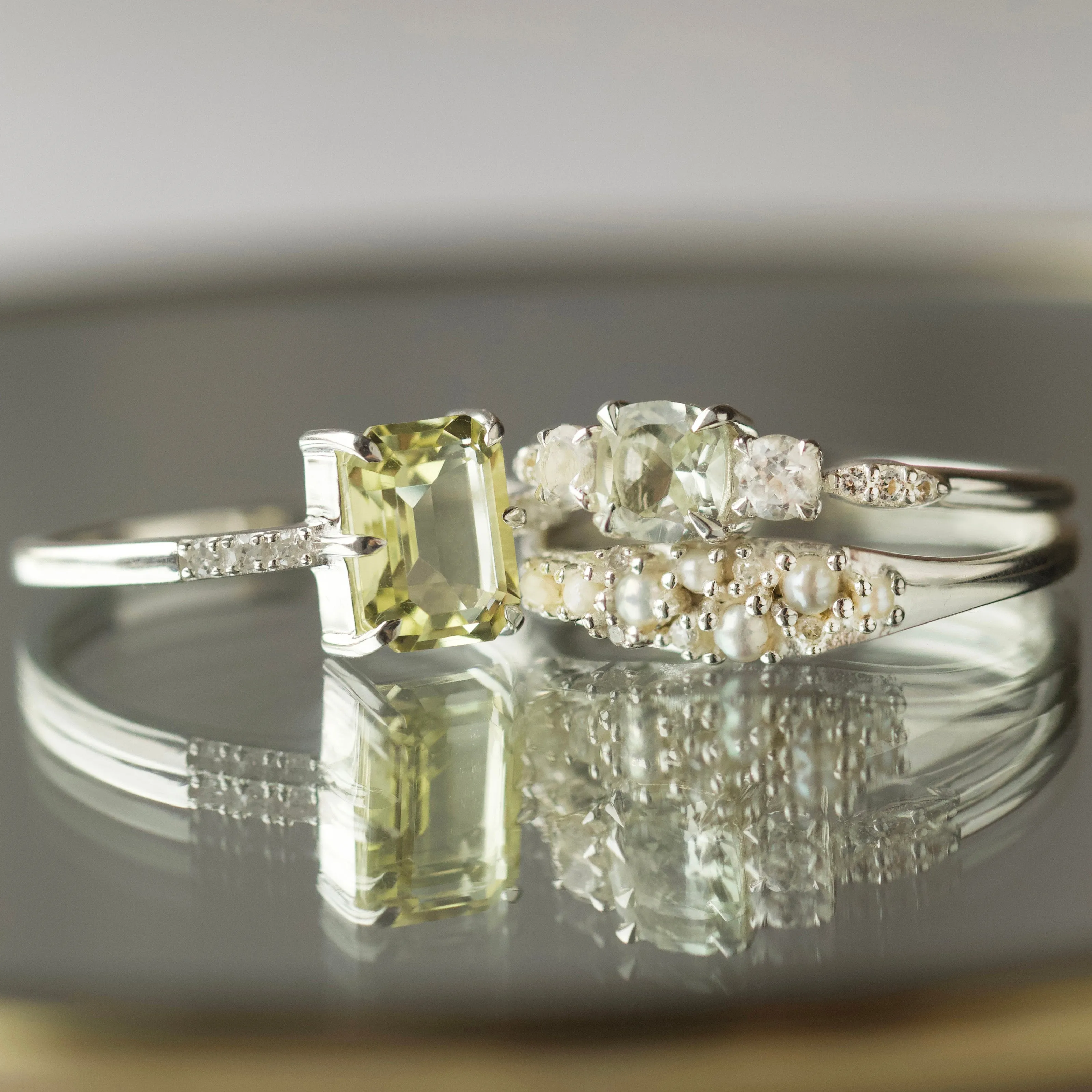 Savannah Lemon Quartz & Diamond Cocktail Ring