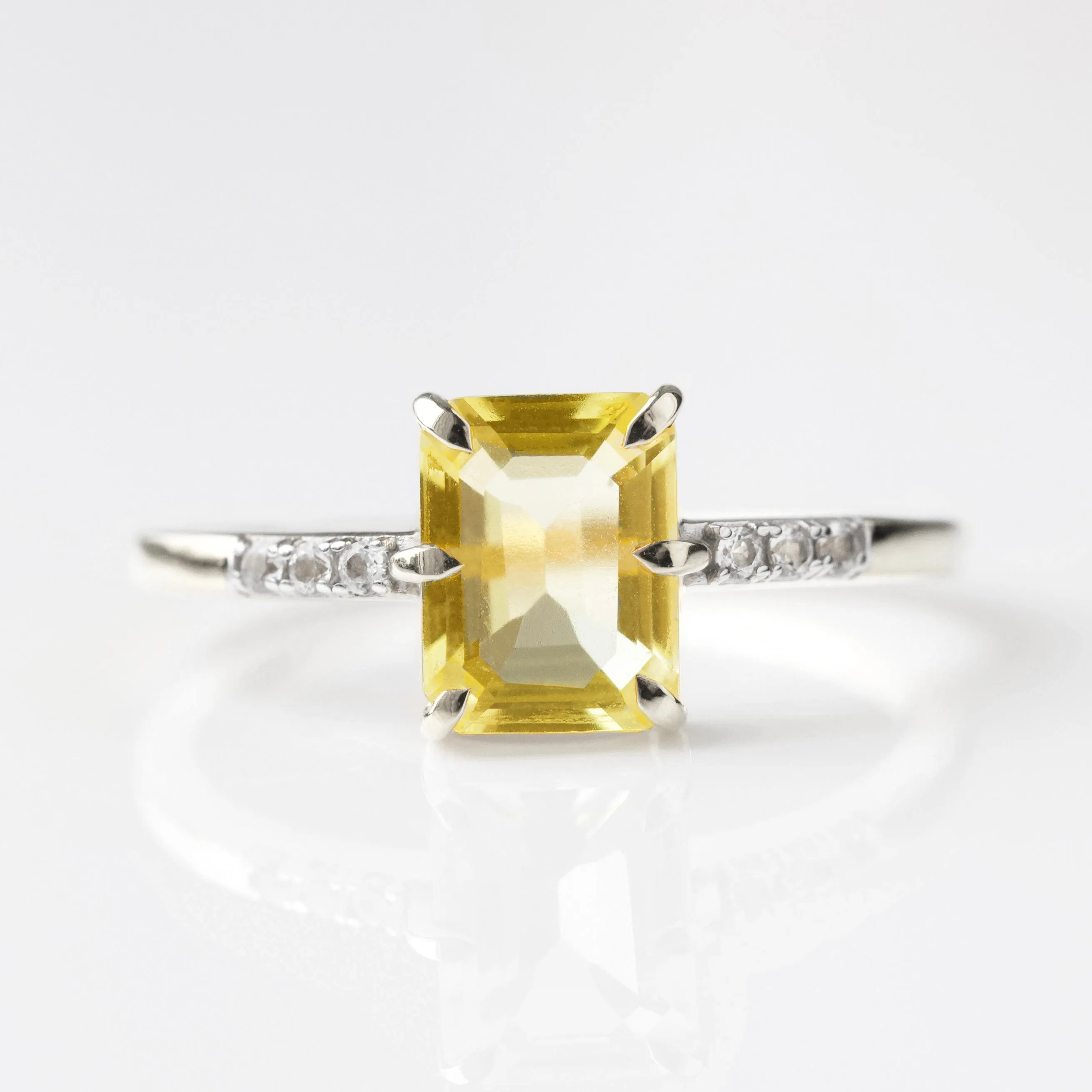 Savannah Lemon Quartz & Diamond Cocktail Ring