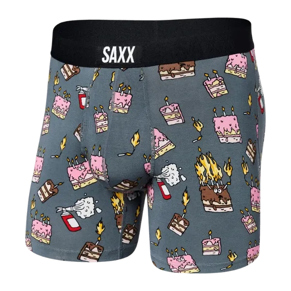 SAXX Men's Ultra Boxer Brief Underwear - Fired Up Turbulence