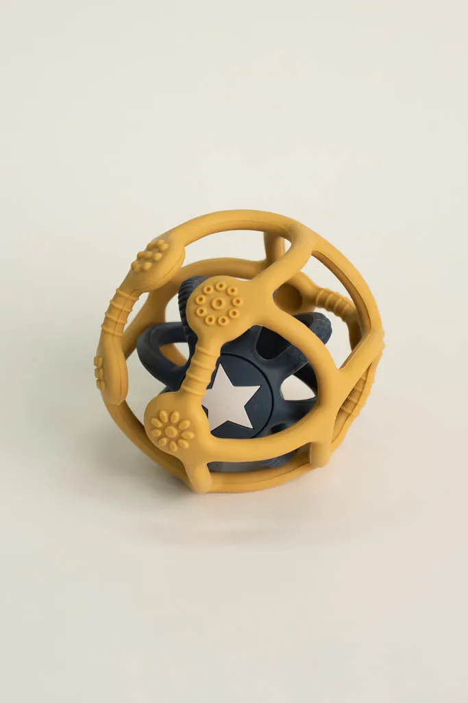 Sensory Ball - Yellow and Navy