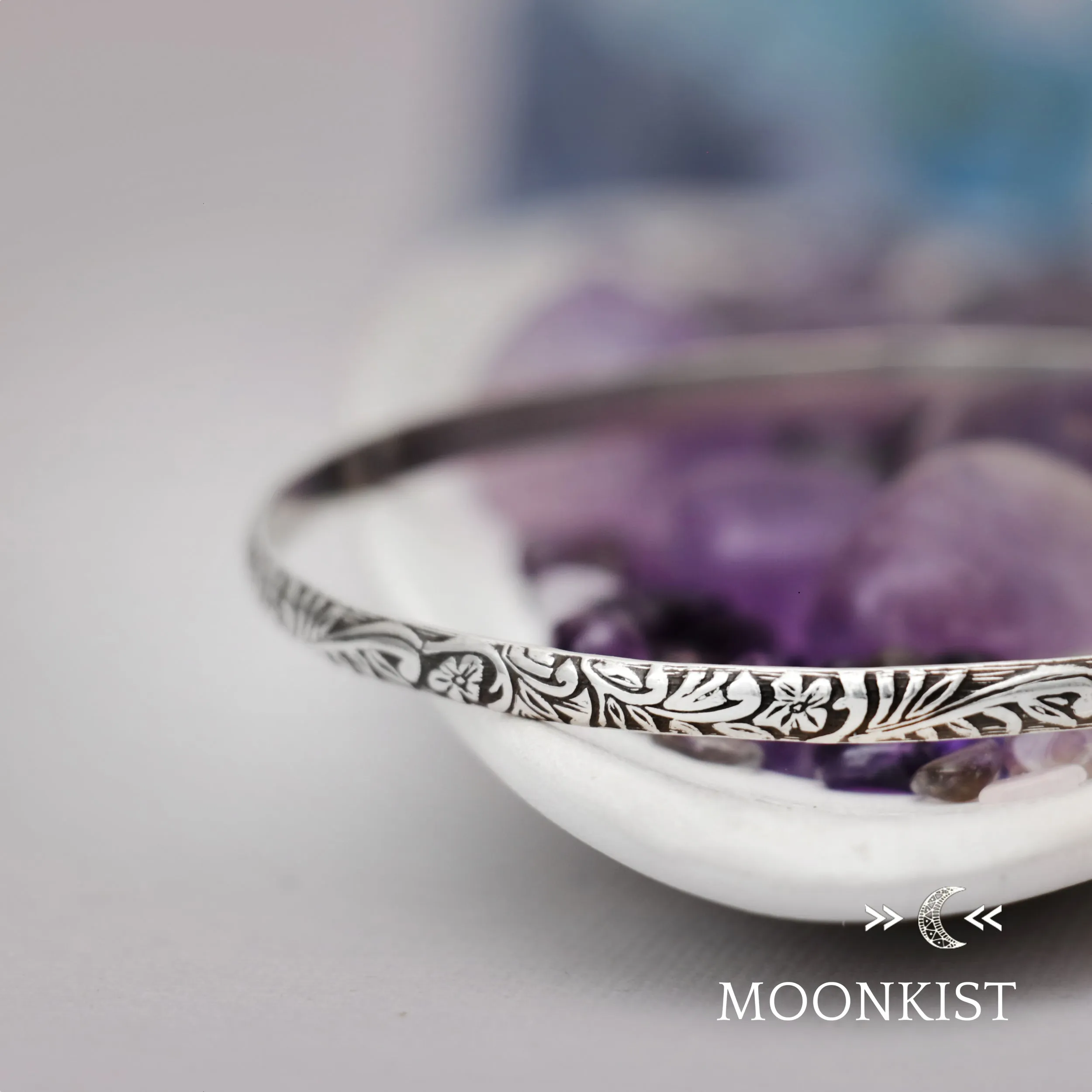 Silver Woodland Stacking Bangle Bracelet | Moonkist Designs