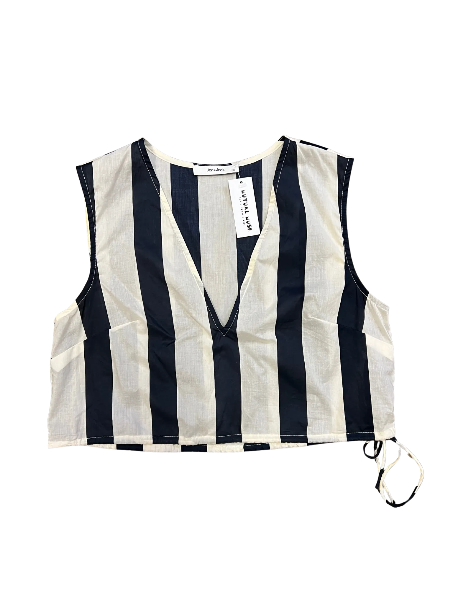 Size XS - Jac   Jack Navy and White Striped Top