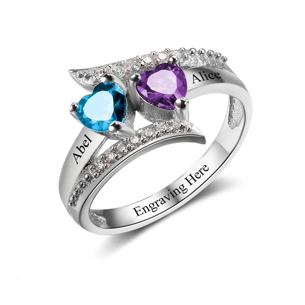 Sterling Silver Custom Birthstone Ring