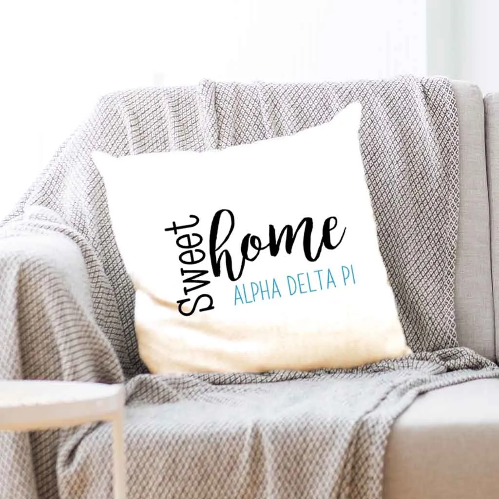 Sweet Home Alpha Delta Pi Throw Pillow Cover for Sorority Room Decor