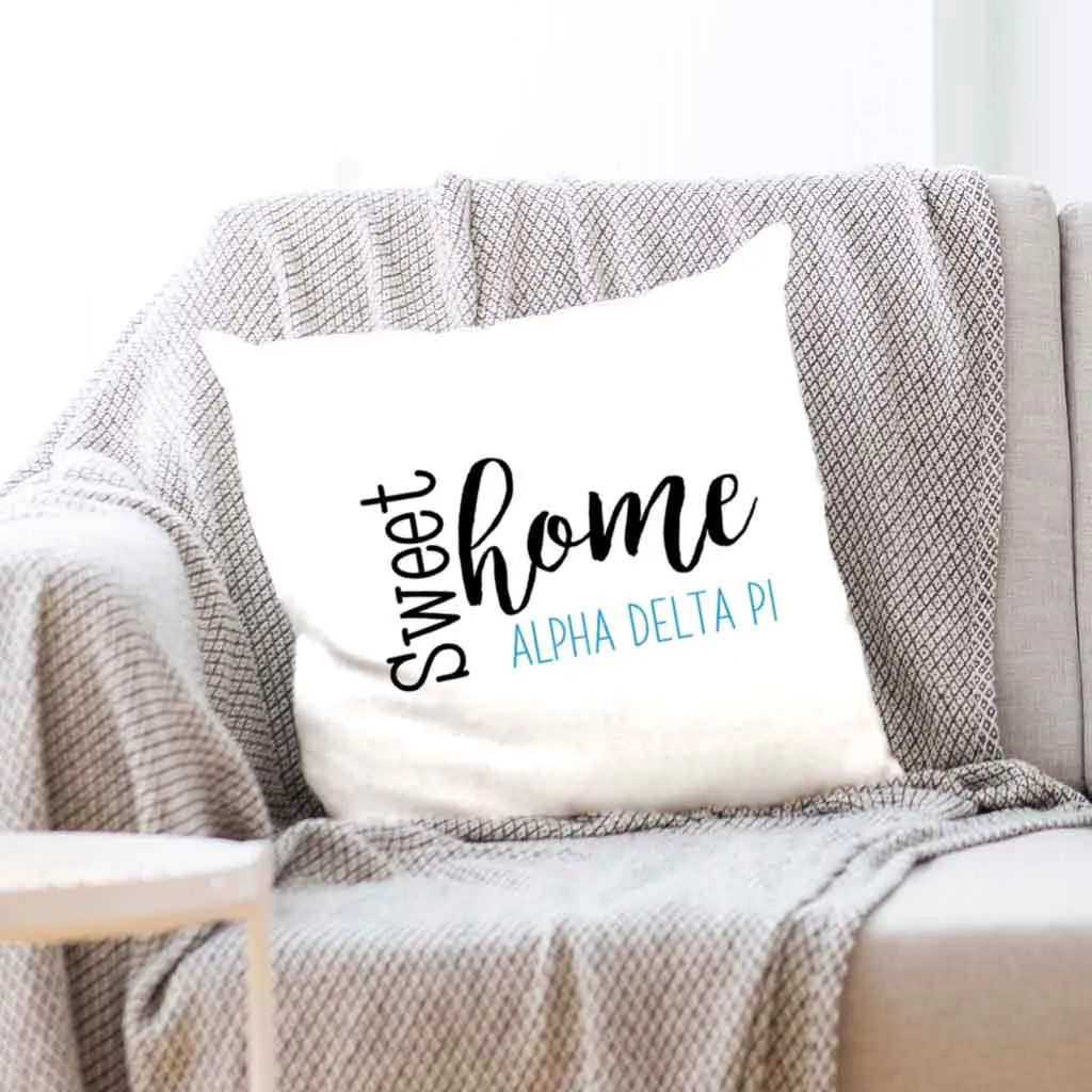 Sweet Home Alpha Delta Pi Throw Pillow Cover for Sorority Room Decor