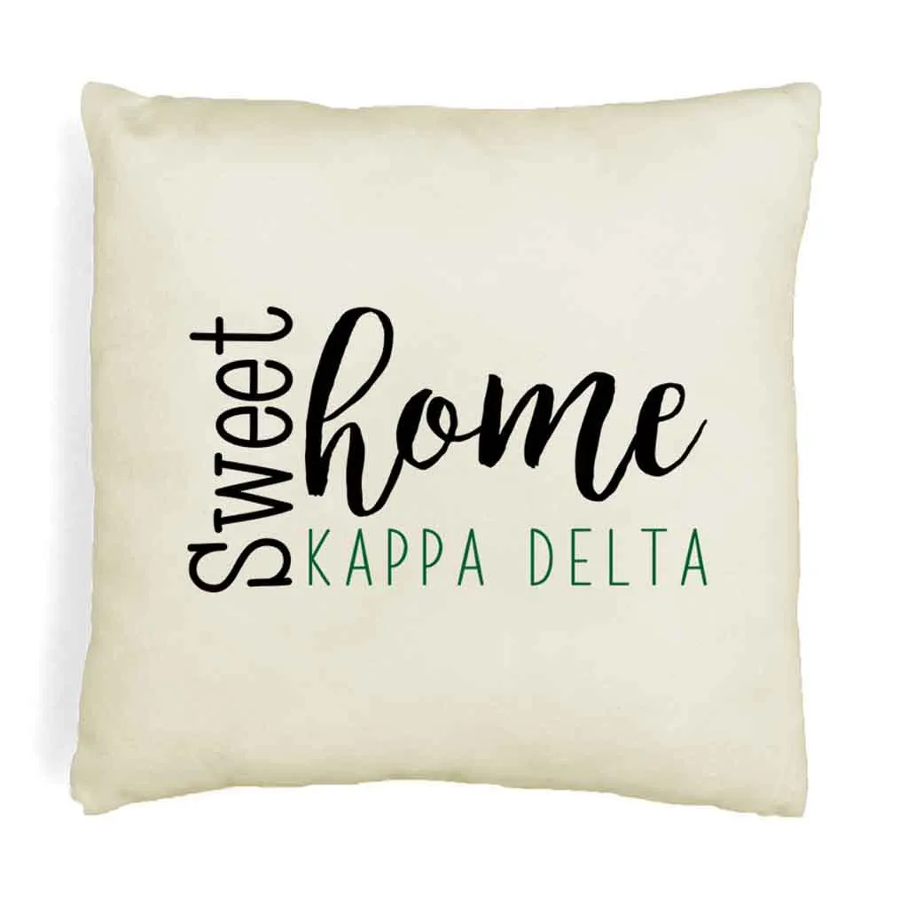 Sweet Home Kappa Delta Throw Pillow Cover for Sorority Room Decor