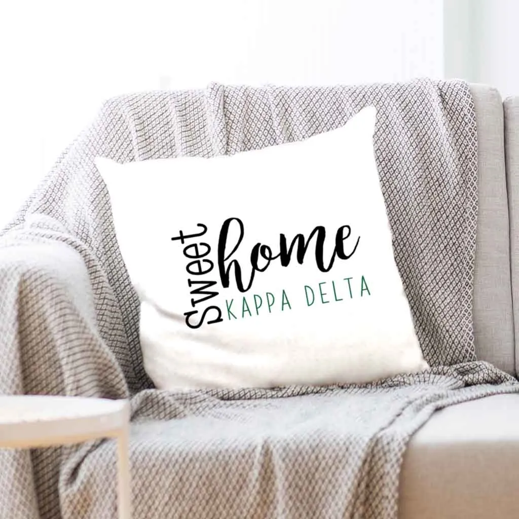 Sweet Home Kappa Delta Throw Pillow Cover for Sorority Room Decor