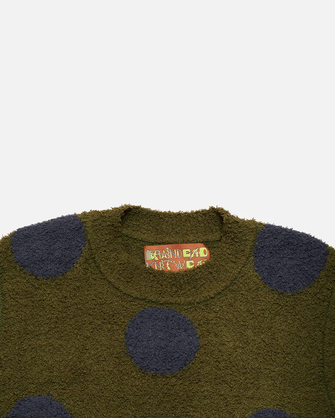 Teddy Fur Dot Sweater Vest - Olive