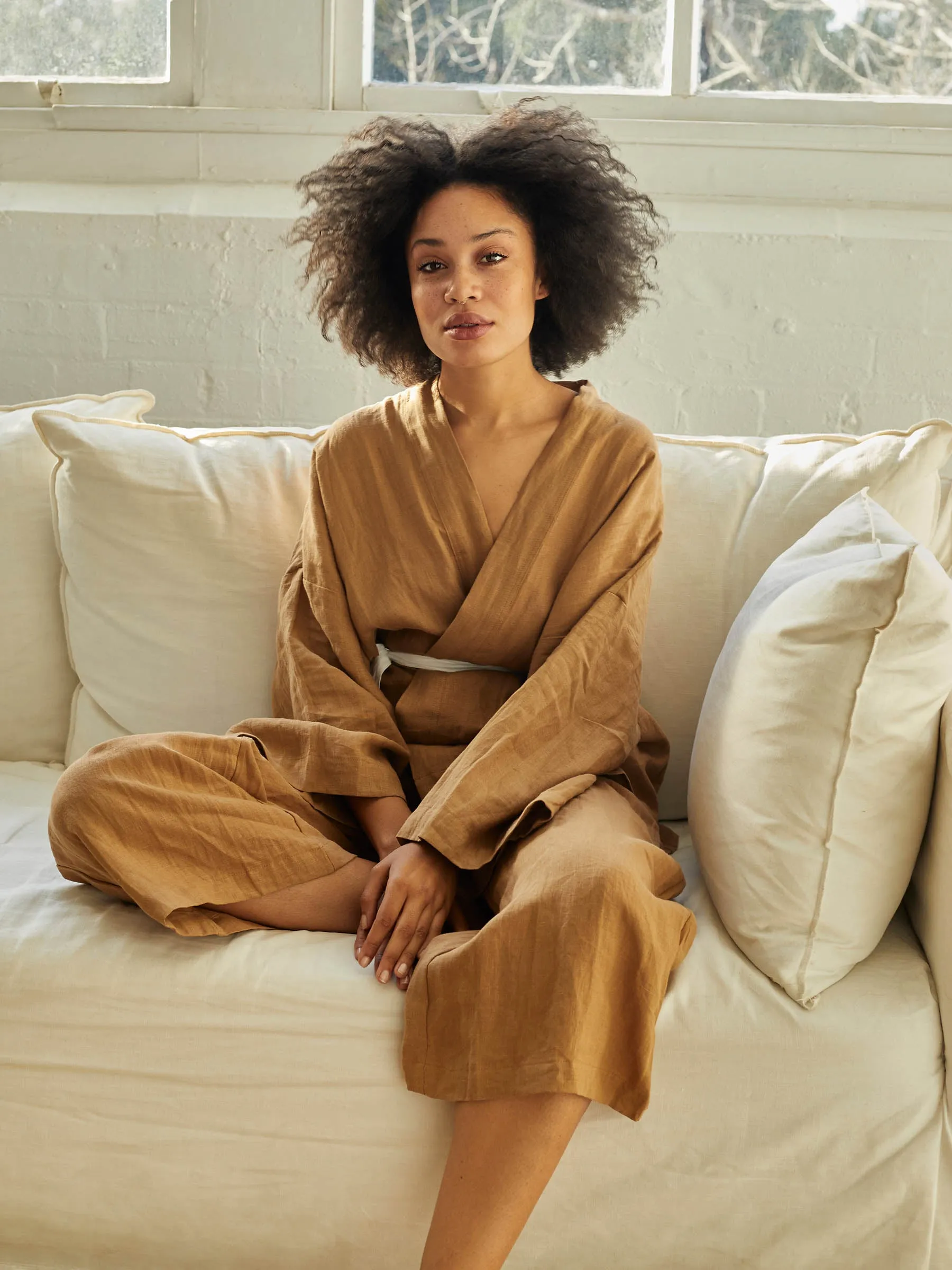 The 01 Linen Loungewear Set Long