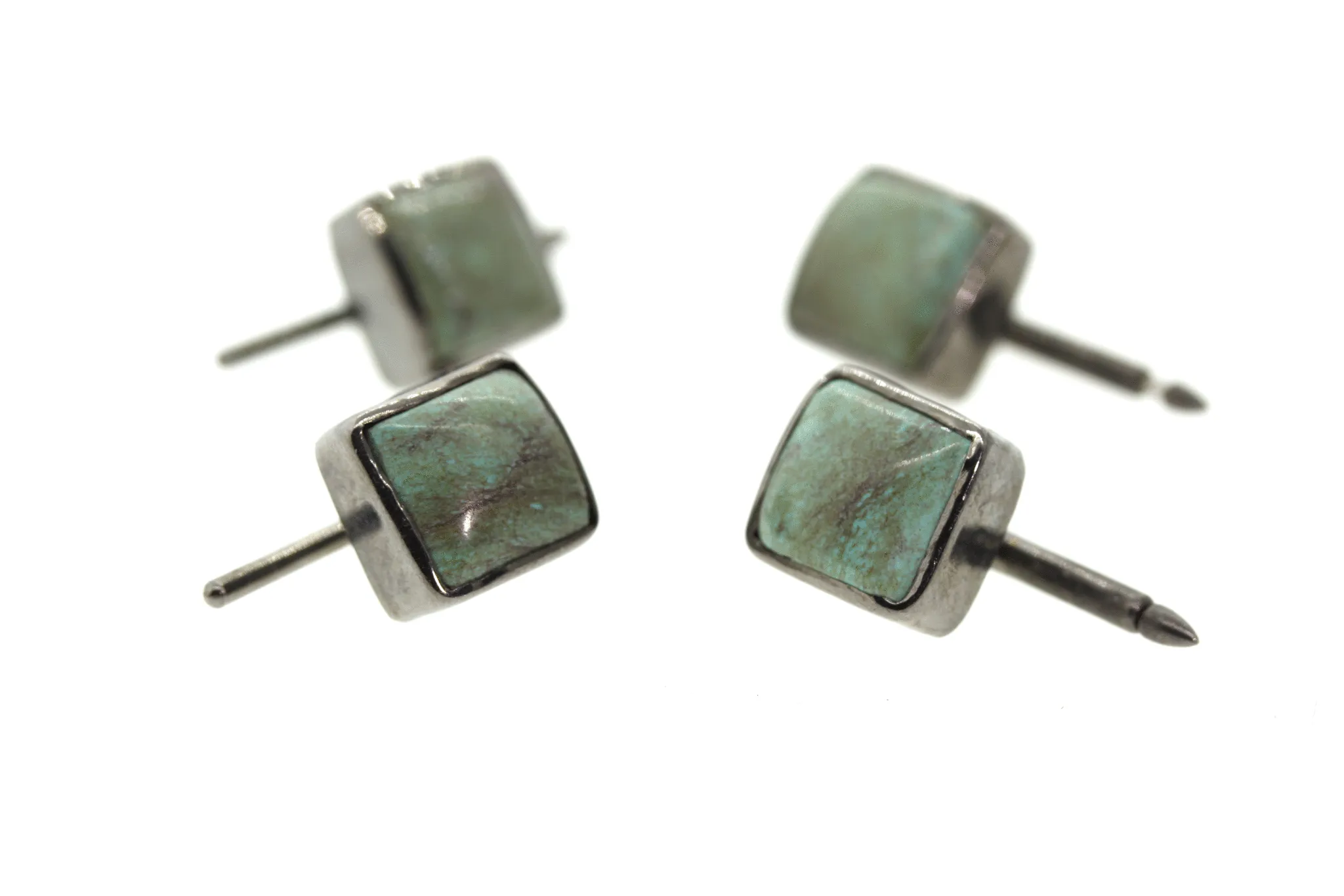 Turquoise Tuxedo Studs