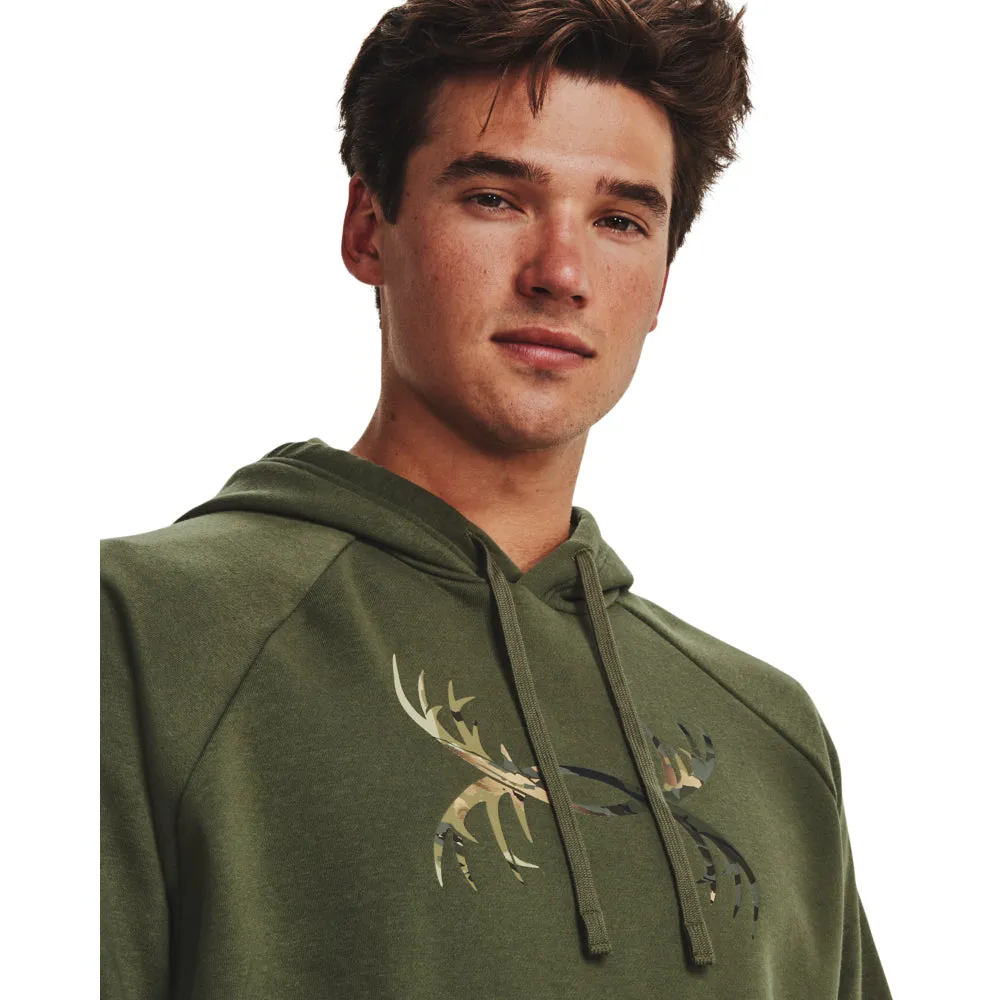 'Under Armour' Men's UA Rival Fleece Antler Hoodie - Marine OD Green