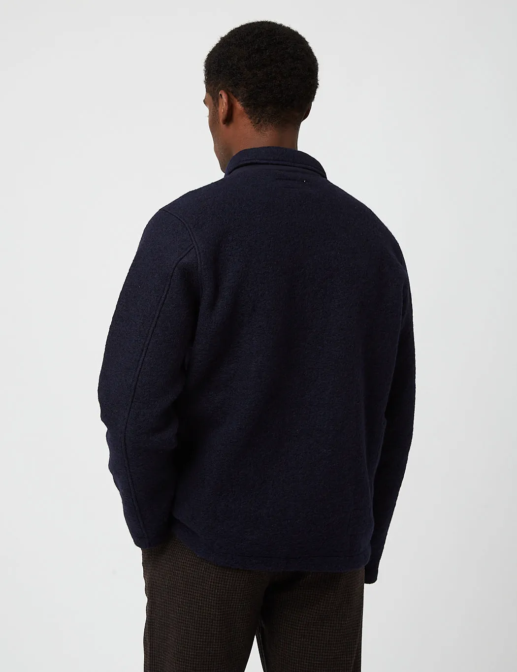 Universal Works Lumber Jacket (Wool Fleece) - Navy Blue