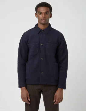 Universal Works Lumber Jacket (Wool Fleece) - Navy Blue