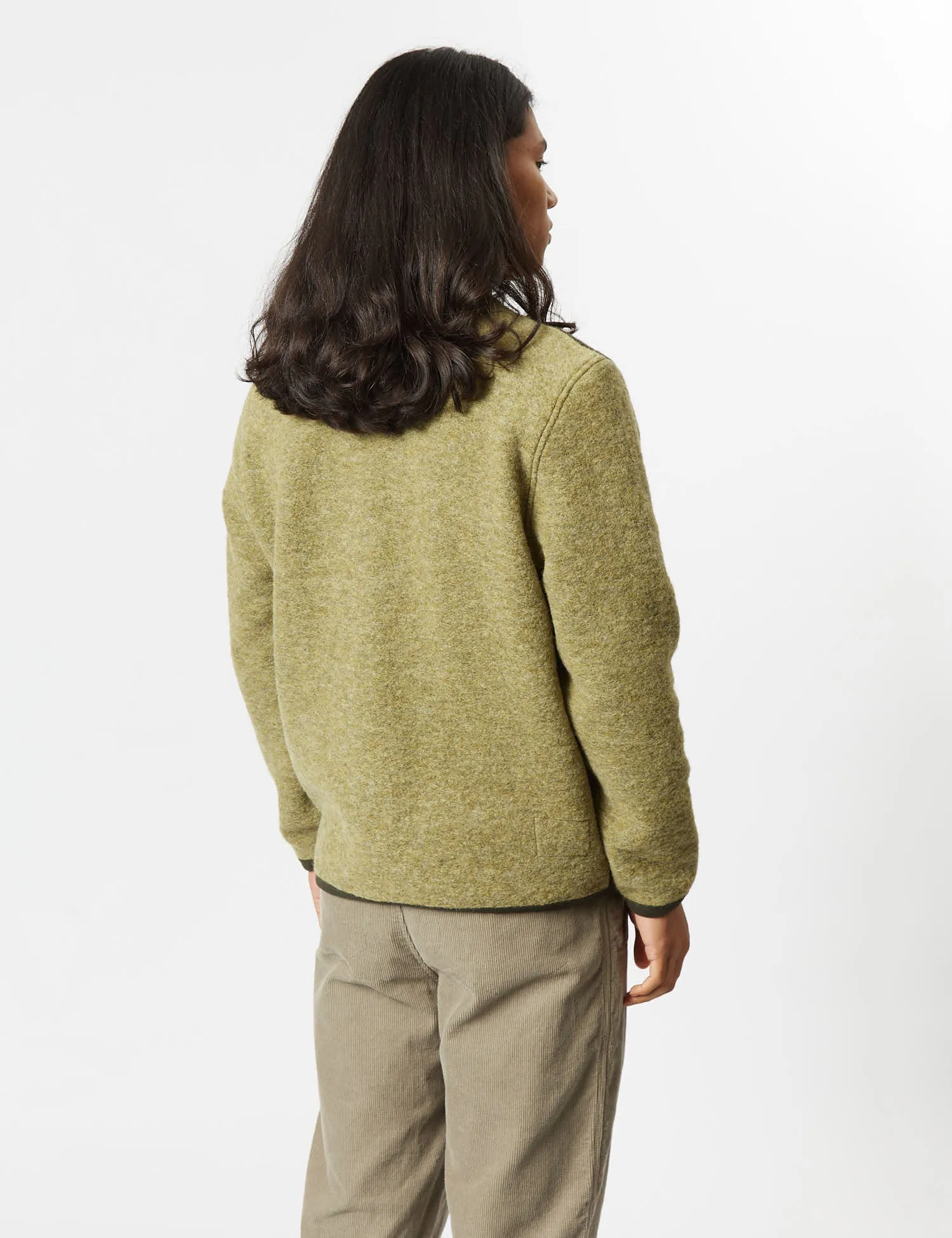 Universal Works Mixed Cardigan - Olive Green