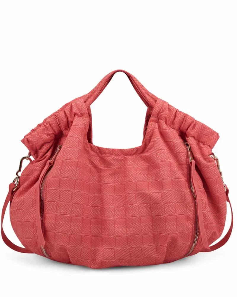 Vince Camuto Handbag HARLO SM TOTE ULTRA CORAL/WOVEN SCALE PRINTE