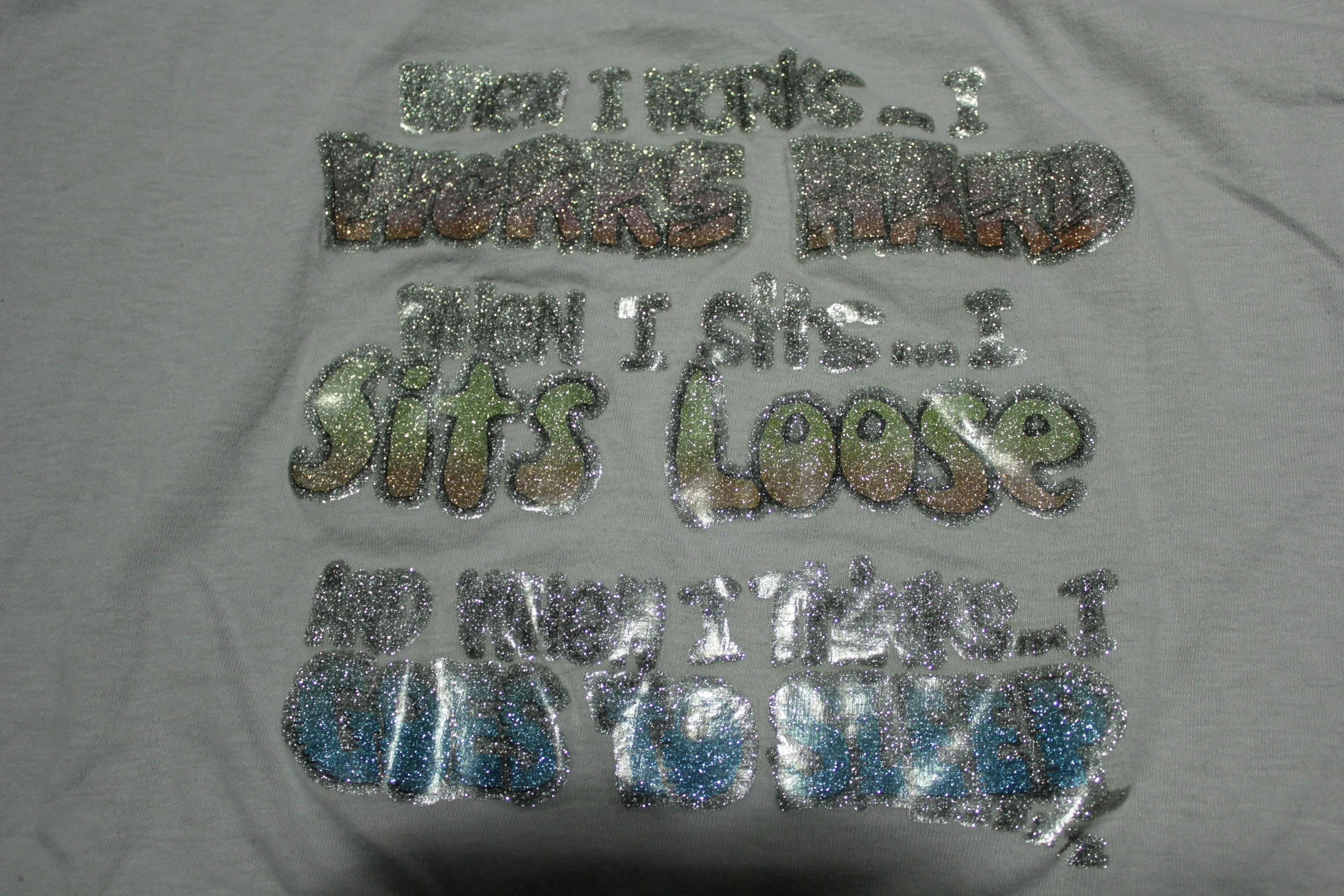 When I Think I Sleep Vintage Glitter Sparkle Iron ON 80's Made in USA Single Stitch T-Shirt