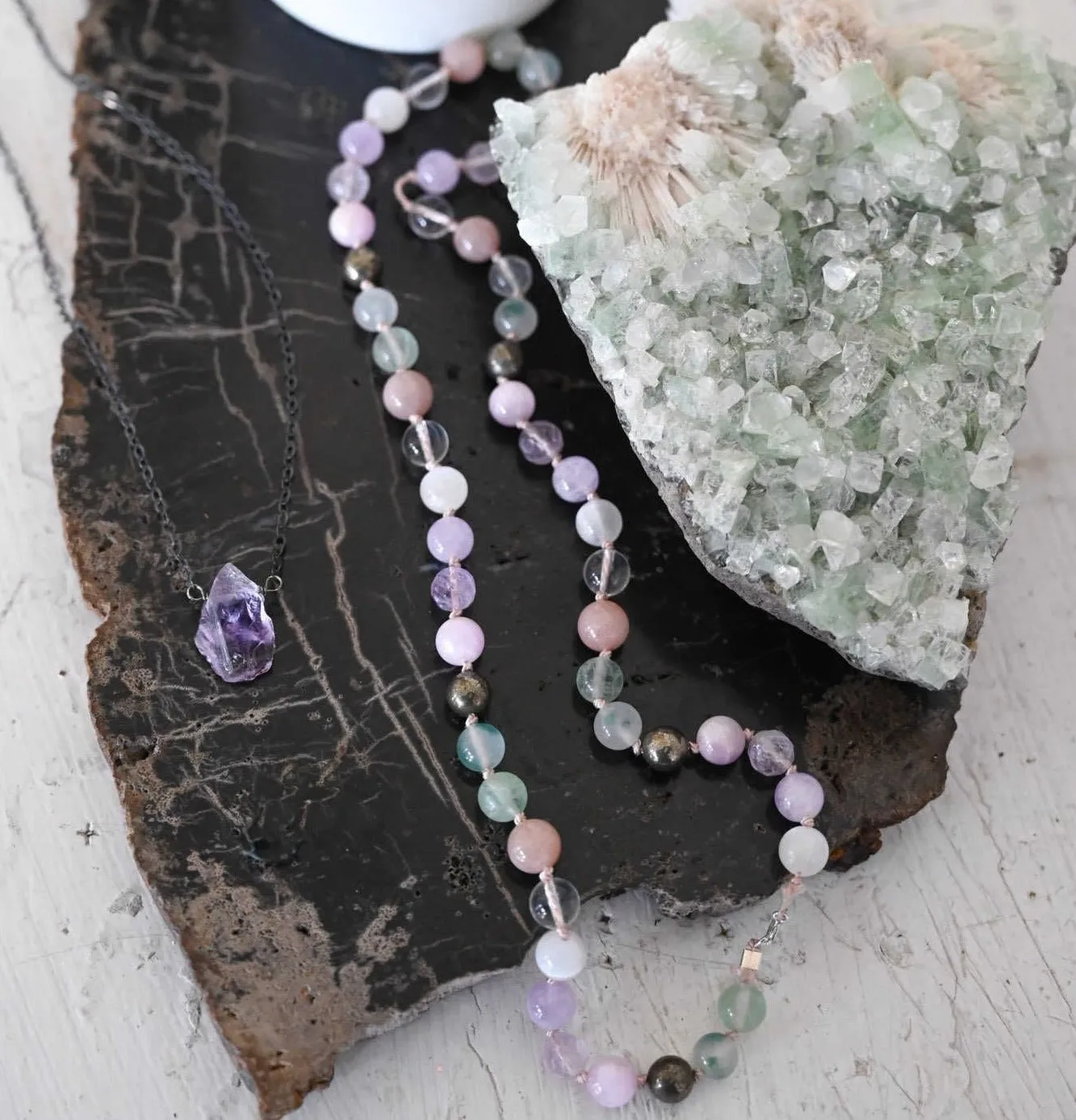 Who You're Becoming Custom Gemstone Mala Necklace