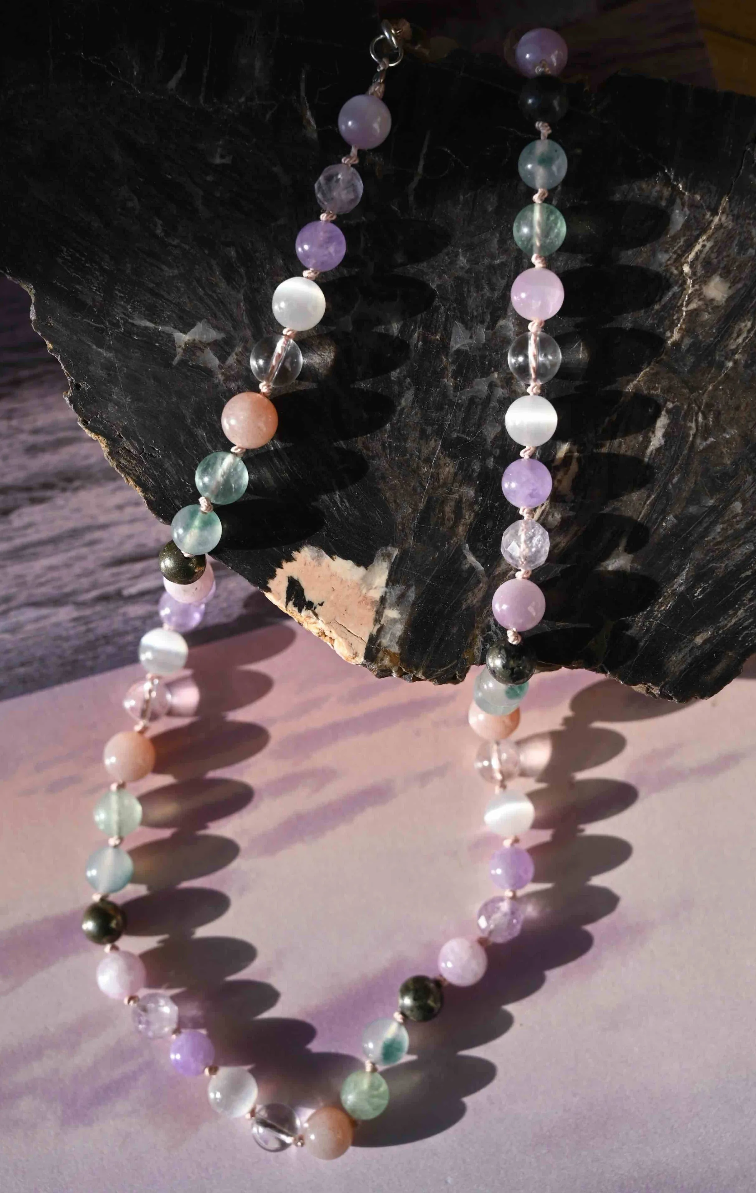 Who You're Becoming Custom Gemstone Mala Necklace