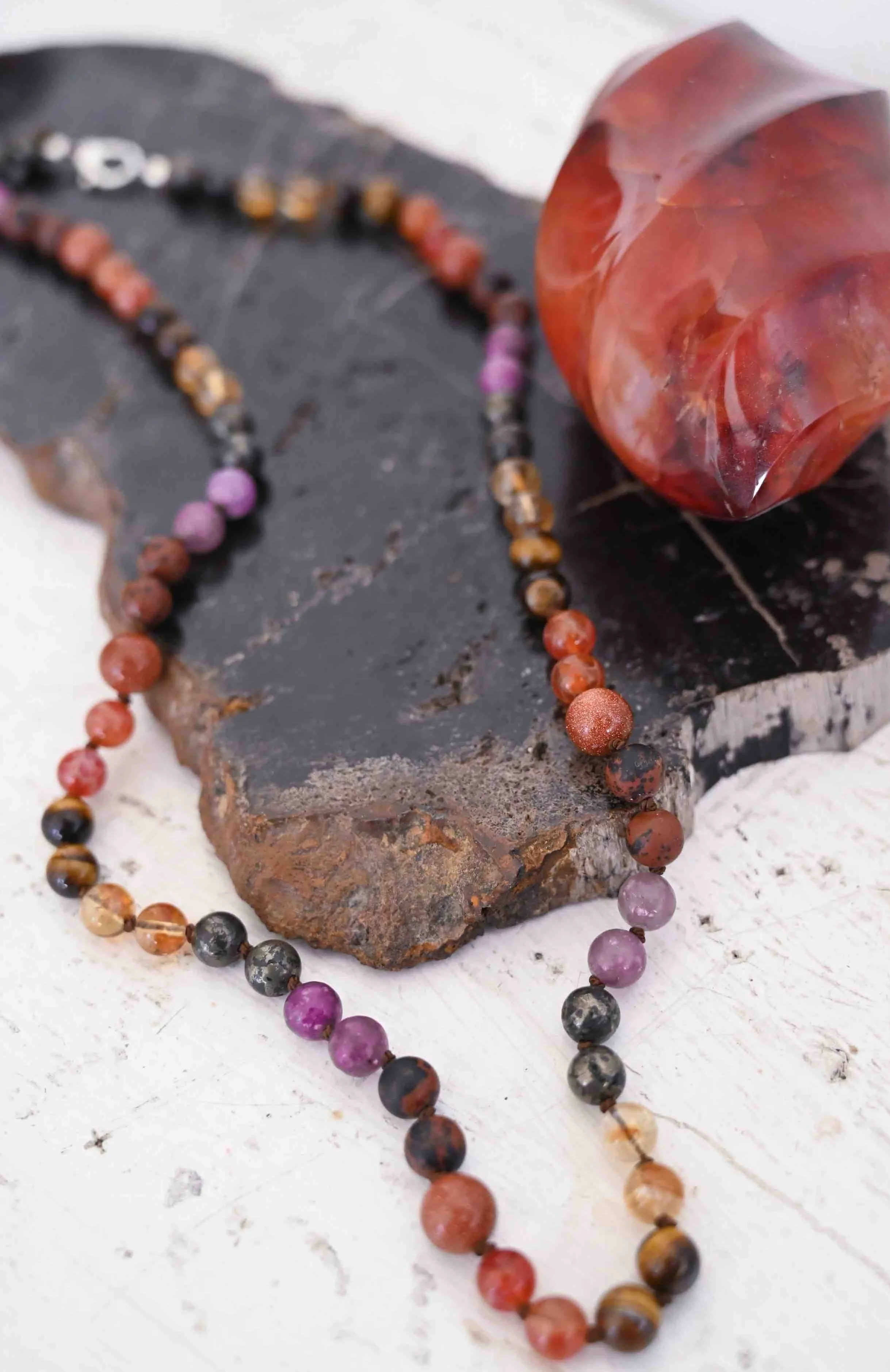 Who You're Becoming Custom Gemstone Mala Necklace