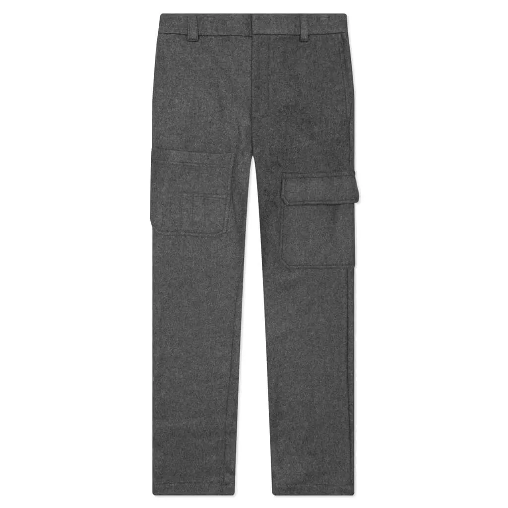 Wool Flannel Pant - Grey Melange